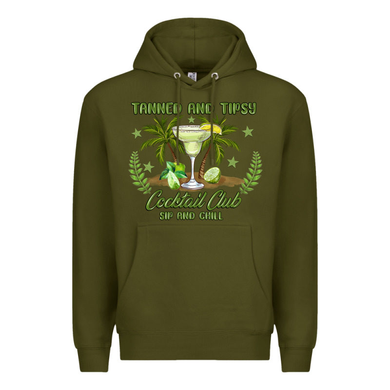 Tanned And Tipsy Cocktail Club Sip And Chill Premium Hoodie by JahusDesignShop | Teevron