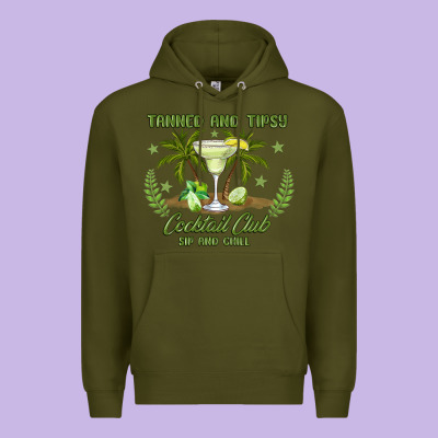 Tanned And Tipsy Cocktail Club Sip And Chill Premium Hoodie Designed By Jahusdesignshop