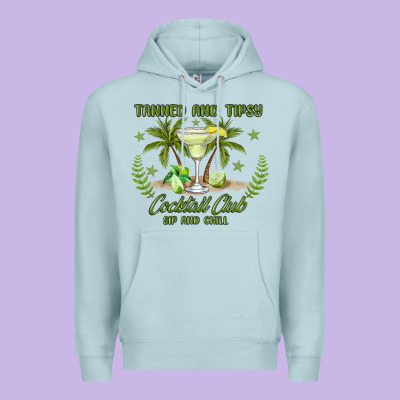 Tanned And Tipsy Cocktail Club Sip And Chill Premium Hoodie Designed By Jahusdesignshop