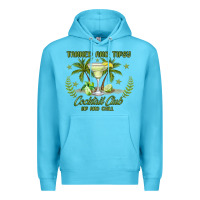 Ocean Blue tanned and tipsy cocktail club sip and chill Premium Hoodie - JahusDesignShop