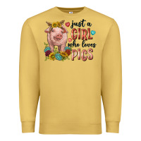 Antique Gold western just girl who loves pigs Premium Sweatshirt - texasbilliewilder