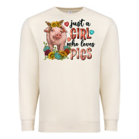 Sandshell western just girl who loves pigs Premium Sweatshirt - texasbilliewilder