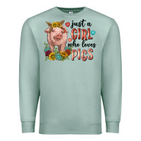 Seafoam western just girl who loves pigs Premium Sweatshirt - texasbilliewilder