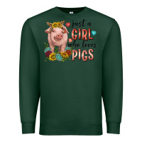Sports Green western just girl who loves pigs Premium Sweatshirt - texasbilliewilder
