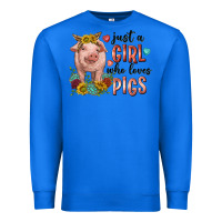 True Royal western just girl who loves pigs Premium Sweatshirt - texasbilliewilder