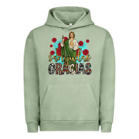 Pigment Oil Green san judas gracias Urban Hoodie - JahusDesignShop