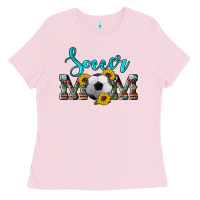 Bubblegum Pink western leopard cowhide sunflowers  glitter mom soccer Ladies Tee - Artiststas