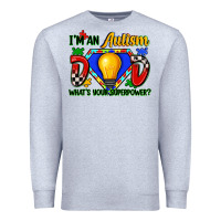 Heather Grey im an autism dad whats your superpower Premium Sweatshirt - Zillion Design Studio