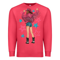 Cardinal western pink with stars and cowgirl Premium Sweatshirt - texasbilliewilder