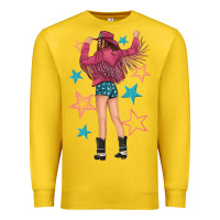 Lemon western pink with stars and cowgirl Premium Sweatshirt - texasbilliewilder