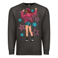 Smoke western pink with stars and cowgirl Premium Sweatshirt - texasbilliewilder