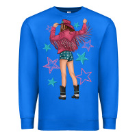 True Royal western pink with stars and cowgirl Premium Sweatshirt - texasbilliewilder