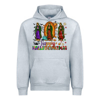 Heather Grey our lady of guadalupe happy hallothanksmas Urban Hoodie - JahusDesignShop