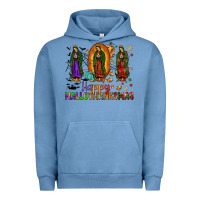 Pigment Pebble Blue our lady of guadalupe happy hallothanksmas Urban Hoodie - JahusDesignShop