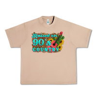 Raised 90's Country Guitar Cactus Sunflower's Urban Heavy Tee | Teevron