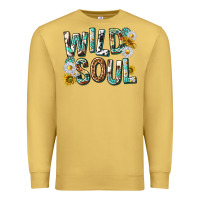 Antique Gold western wild soul with sunflowers Premium Sweatshirt - texasbilliewilder