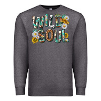 Charcoal Heather western wild soul with sunflowers Premium Sweatshirt - texasbilliewilder