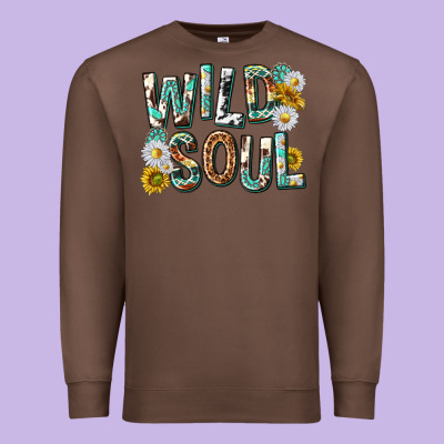 Premium Sweatshirt western wild soul with sunflowers