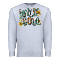 Heather Grey western wild soul with sunflowers Premium Sweatshirt - texasbilliewilder