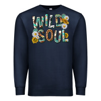 Navy western wild soul with sunflowers Premium Sweatshirt - texasbilliewilder