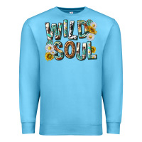Ocean Blue western wild soul with sunflowers Premium Sweatshirt - texasbilliewilder