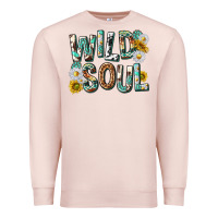 Pale Pink western wild soul with sunflowers Premium Sweatshirt - texasbilliewilder