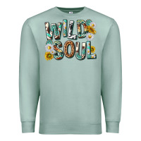 Seafoam western wild soul with sunflowers Premium Sweatshirt - texasbilliewilder