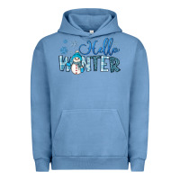 Pigment Pebble Blue hello winter Urban Hoodie - JahusDesignShop