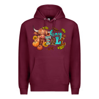 Burgundy hay fall heifer Premium Hoodie - AdoDesignShop