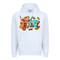 White hay fall heifer Premium Hoodie - AdoDesignShop