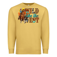 Antique Gold wild like west Premium Sweatshirt - texasbilliewilder