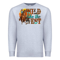 Heather Grey wild like west Premium Sweatshirt - texasbilliewilder