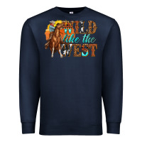 Navy wild like west Premium Sweatshirt - texasbilliewilder