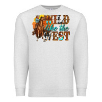 Oatmeal Heather wild like west Premium Sweatshirt - texasbilliewilder