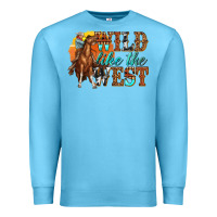 Ocean Blue wild like west Premium Sweatshirt - texasbilliewilder