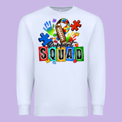 American Football Support Squad Autism Premium Sweatshirt Designed By Zillion Design Studio