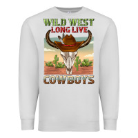 Dove Grey wild west long live cowboys Premium Sweatshirt - texasbilliewilder