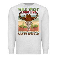 Oatmeal Heather wild west long live cowboys Premium Sweatshirt - texasbilliewilder