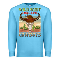 Ocean Blue wild west long live cowboys Premium Sweatshirt - texasbilliewilder