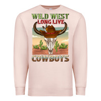 Pale Pink wild west long live cowboys Premium Sweatshirt - texasbilliewilder