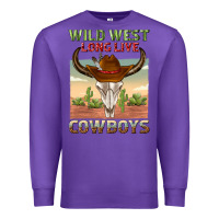 Purple wild west long live cowboys Premium Sweatshirt - texasbilliewilder