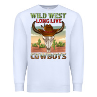 White wild west long live cowboys Premium Sweatshirt - texasbilliewilder