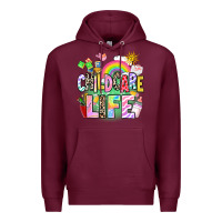 Burgundy childcare life Premium Hoodie - AdoDesignShop