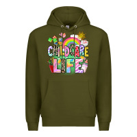Army Green childcare life Premium Hoodie - AdoDesignShop
