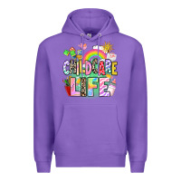 Purple childcare life Premium Hoodie - AdoDesignShop