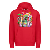 Red childcare life Premium Hoodie - AdoDesignShop