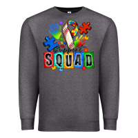 Charcoal Heather baseball support squad autism Premium Sweatshirt - Zillion Design Studio
