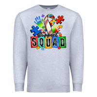 Heather Grey baseball support squad autism Premium Sweatshirt - Zillion Design Studio