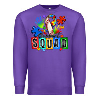 Purple baseball support squad autism Premium Sweatshirt - Zillion Design Studio