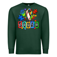Sports Green baseball support squad autism Premium Sweatshirt - Zillion Design Studio